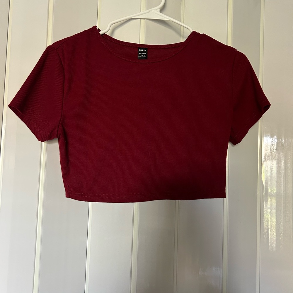 Dark Red Crop Top